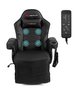 Ergonomic High Back Massage Gaming Chair with Pillow-Black - Color: Black - $474.39 CAD