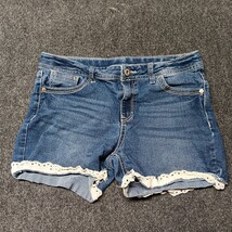 Faded Glory Shorts Women 28 Blue Stretch Mid Rise Boho Cute Denim - $231.67 MXN