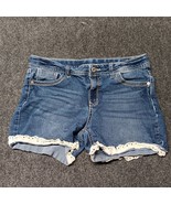 Faded Glory Shorts Women 28 Blue Stretch Mid Rise Boho Cute Denim - £9.21 GBP