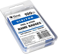 C-Line Visitor Peel and Stick Name Badges Self-Adhesive 100/Box - Blue 9... - $184.88 MXN