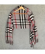 Royal Rosse Cashmere Wrap Shawl Womens Gray Black Red Tartan Plaid Scarf... - £19.30 GBP