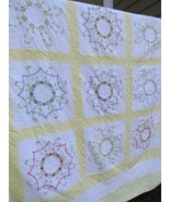 vintage homemade quilt KING antique Handmade LARGE Cotton 105x88 PROVENA... - $471.84 CAD
