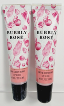 2 Bubbly Rose Bath & Body Works Scented Lip Gloss .47 New Sealed Free Shipping - $17.70