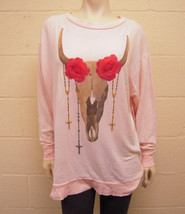 Wildfox Couture DESERT ROSE ROADTRIP OVERSIZE SWEATER in Ghost Nude (M) - £78.36 GBP