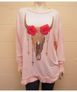 Wildfox Couture DESERT ROSE ROADTRIP OVERSIZE SWEATER in Ghost Nude (M) - $134.42 CAD