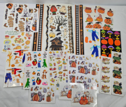 Vintage Halloween Fall Autumn Sticker Border Sheet Lot Mrs. Grossman Provo Craft - £23.55 GBP