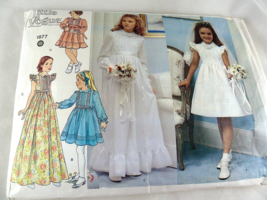 Vtg Little Vogue Pattern 1877 Girls Dress Veil First Communion Flower Gi... - $10.39