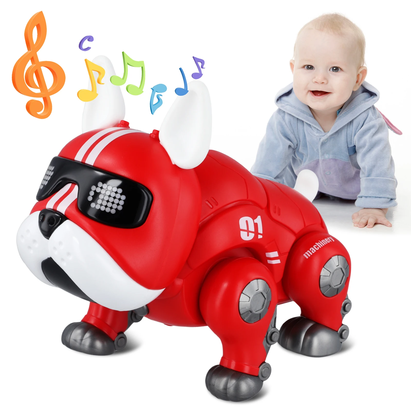 Robot Dog Toy Robotic Puppy Dog For Kids Electronic Pets Bulldog For Kids Can - £20.86 GBP