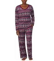 Nautica Womens 2 Piece Fleece Pajama Sleepwear Set, PURPLE - £18.64 GBP