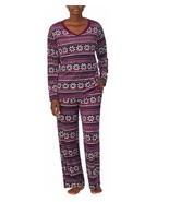 Nautica Womens 2 Piece Fleece Pajama Sleepwear Set, PURPLE - £18.71 GBP