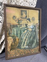 Vintage Victorian Young Lady Reading Framed Print Signed Karl Maria Schuster - £38.77 GBP