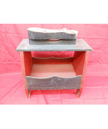 Antique Primitive Wooden Shoe Shine Box with Foot Rest - £31.13 GBP