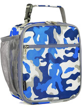 FlowFly Kids Lunch box Insulated Soft Bag Mini Cooler School Thermal Camo Blue - £5.58 GBP