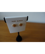TORY BURCH T-LOGO STUD EARRINGS GOLD TONE. NEW     - $44.99