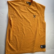 Starter Mesh Shirt Men Sz L Sleeveless Yellow Orange Vtg 90’s Athletic Sports - £14.62 GBP