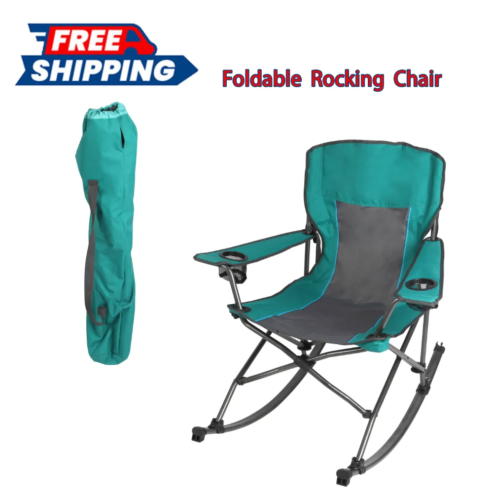 Ozark Trail Relaxing Camping Chair - Comfortable Foldable Rocking Chair with 300 - £59.83 GBP