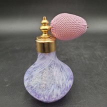 Caithness Amethyst White Glass Perfume Bottle w/Atomizer Handcrafted In ... - $29.69