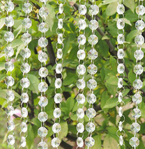 165FT DIY Clear Acrylic Crystal Bead Garland Chandelier Hanging Wedding Supplies - £69.59 GBP