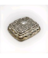Victorian Silver Plated Elaborate Scroll Work Red Velvet Lined Jewelry B... - $67.99