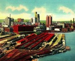 Toledo Ohio OH Aerial View of Toledo UNP Vtg Linen Postcard Tichnor Unused - $3.91