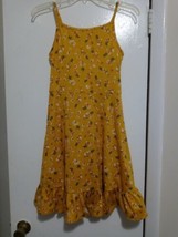 Girls Rule Yellow With Multicolor Floral Print Polyester Blend Sun dress 12 - $246.07 MXN