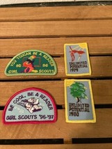 Vintage Girl Scout Patches, Badges Lot of 4 Never Used - $4.90