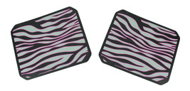 Set of 2 Pink Safari Zebra Striped Plasticlear Utility Mats - $17.59