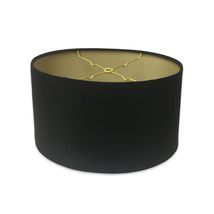 Royal Designs, Inc. Shallow Oval Hardback Lamp Shade, HB-611-10BLK/GL, Black, (8 - £29.01 GBP