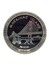 Vintage Mackinac Island Metal Ashtray - Mackinac Bridge - Michigan - £12.37 GBP