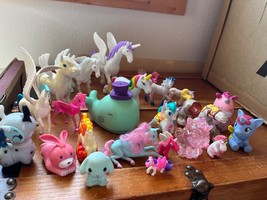 Large Lot of Rubber Plastic White Rainbow Pink &amp; Purple Unicorn Horse Bunny Rabb - £11.90 GBP