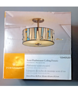 Portfolio Semi-flushmount Brushed Nickle and Stained Glass Fixture #0340520 - €63,29 EUR