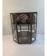 Vintage Mirrored Brass &amp; Glass Hanging Vanity Top Jewelry Trinket Cabine... - $1,036.60 MXN