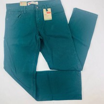 Levis 513 Boys Jeans 20 Reg 30 x 30 Green Slim Straight Corduroy NWT $44 - £10.51 GBP