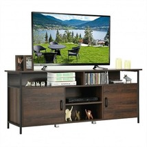 58 Inch Wood TV Stand Entertainment Media Center Console with Storage Cabinet -  - £140.11 GBP