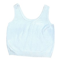 Vintage St. John Light Baby Blue Santana Knit Crop Top Tank Size L Made In USA - £36.10 GBP