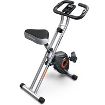 Folding Exercise Bike - 8 Levels Of Resistance Foldable Stationary Bike With Lar - £188.64 GBP