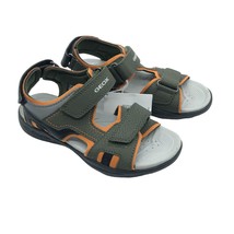 Geox Boys Vaniett Sport Sandals Hook &amp; Loop Green Orange 13 - $43.41