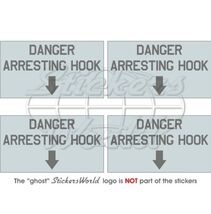 DANGER ARRESTING HOOK USAF US Marina Aeromobile LowVis 50mm Adesivo x4 - $7.42