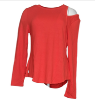 Soulgani Active Heart of It All Ohio Shoulder Cutout Top (Flame Red, S) A391881 - £9.34 GBP