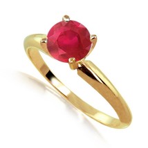 Authenticity Guarantee 
2 Carat Ruby Solitaire Ring 14k Yellow or White Gold - £591.92 GBP+