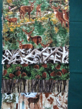 FABRIC Timeless NEW &quot;Wilderness&quot; 5 Pc Quilter&#39;s Sampler Stag Antlers Cones $4.75 - £3.73 GBP