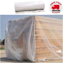 Plastic Sheeting Roll Tarp Cover Extra Heavy Duty 12&#39; x 100&#39; Clear Opaque 6 mil - £66.65 GBP
