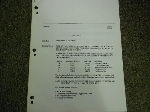 1983 1984 Mazda GLC Service Bulletins Repair Shop Manual FACTORY OEM 83 84 - $4.99