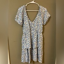 Sweet Lemon Wrap Floral Dress Blue &amp; White Medium NWT - £31.97 GBP