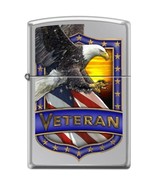 Zippo Lighter - Veteran - Eagle High Polish Chrome - 854437 - $621.43 MXN