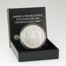 2019 Atb 5 Oz. Argento Americana Commemorativo Parco Fior Moneta W/Box E COA - $346.65