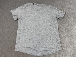 Buck Mason Shirt Mens Medium Gray Heather Crewneck Curved Hem Cotton Ble... - $24.74