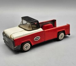 VINTAGE Linemar 6.25&quot; 1958 Ford Tin Friction Toy Red &amp; White Truck - JAPAN - £37.36 GBP