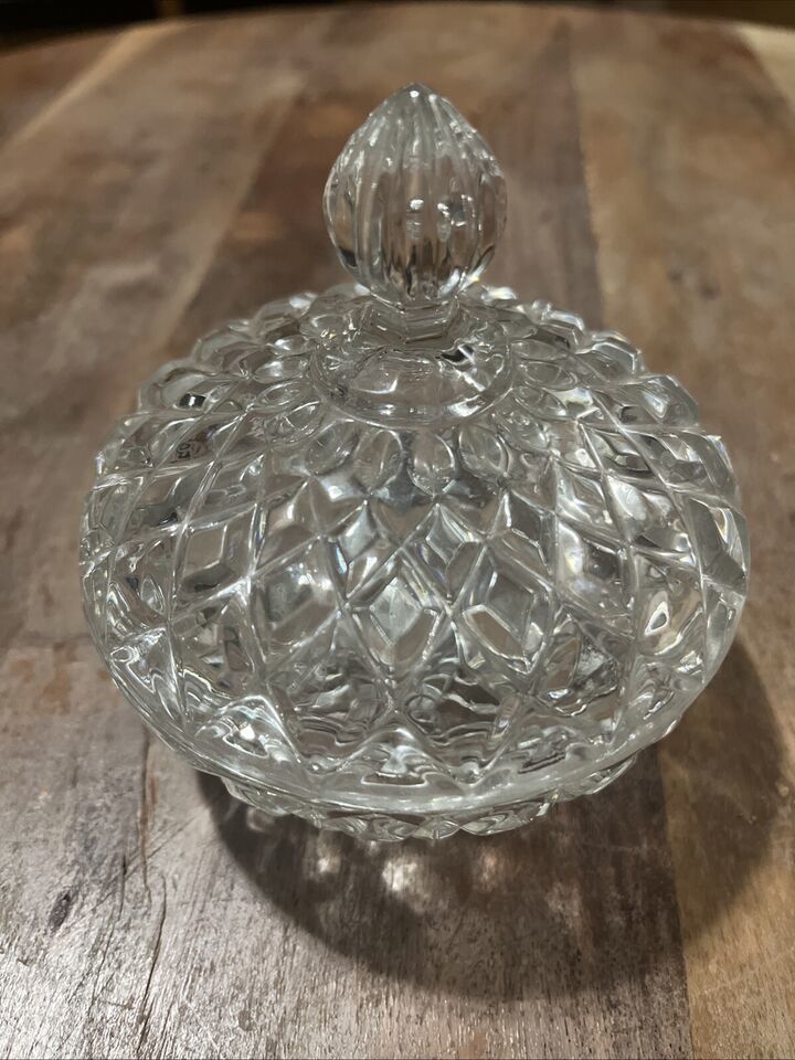 KRISTAL ZAJECAR 24% LEAD CRYSTAL CLEAR GLASS CANDY DISH TRINKET BOWL WIT... - $14.00