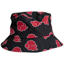 Naruto Shippuden Akatsuki Red Clouds Symbol All Over Print Bucket Hat Black - £25.04 GBP